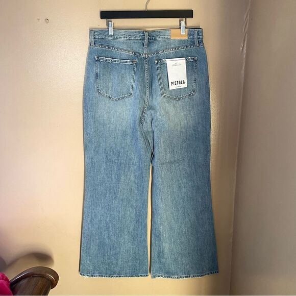 NWT Pistola Ruby High Rise Palazzo Pants jeans Othello blue Revolve 32 - Picture 11 of 11
